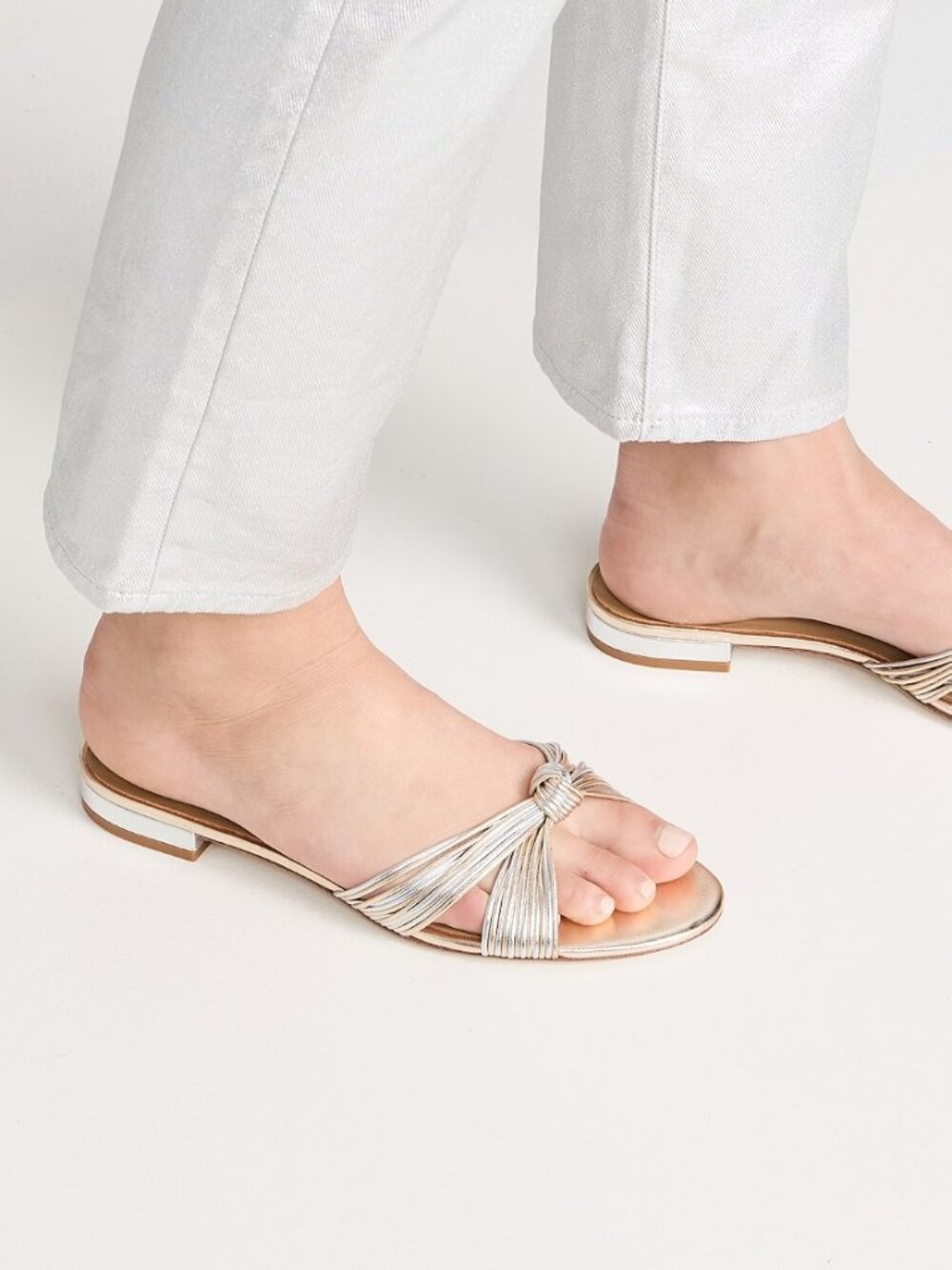 Reformation Peridot Mignon Knot Flat Sandals - Size 9